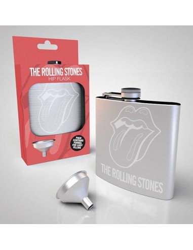GB EYE ROLLING STONES LOGO HIP FLASK...
