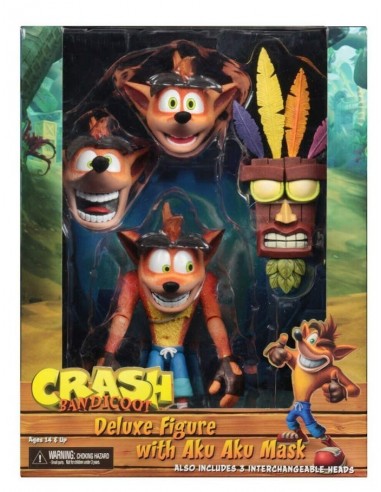 NECA CRASH BANDICOOT WITH AKU AKU...