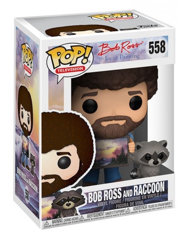 FUNKO  POP TV BOB ROSS WITH RACCOON...